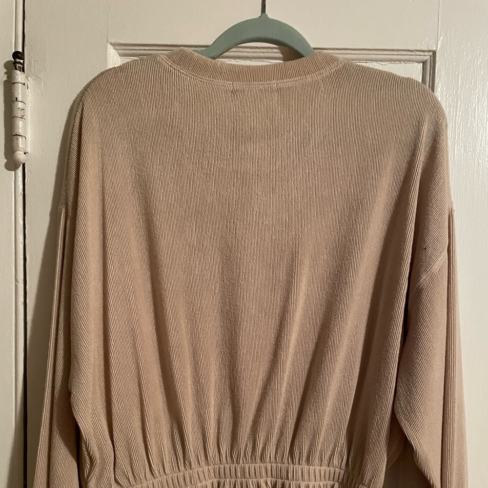 Zara tan long sleeve blouse